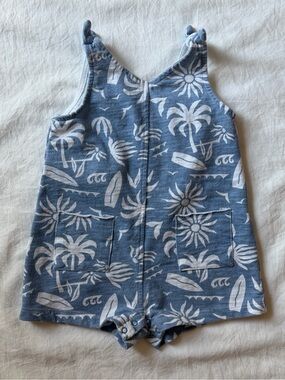 Grayson Mini Toddler 2T Blue Tropical Beach Surf Romper Shortall